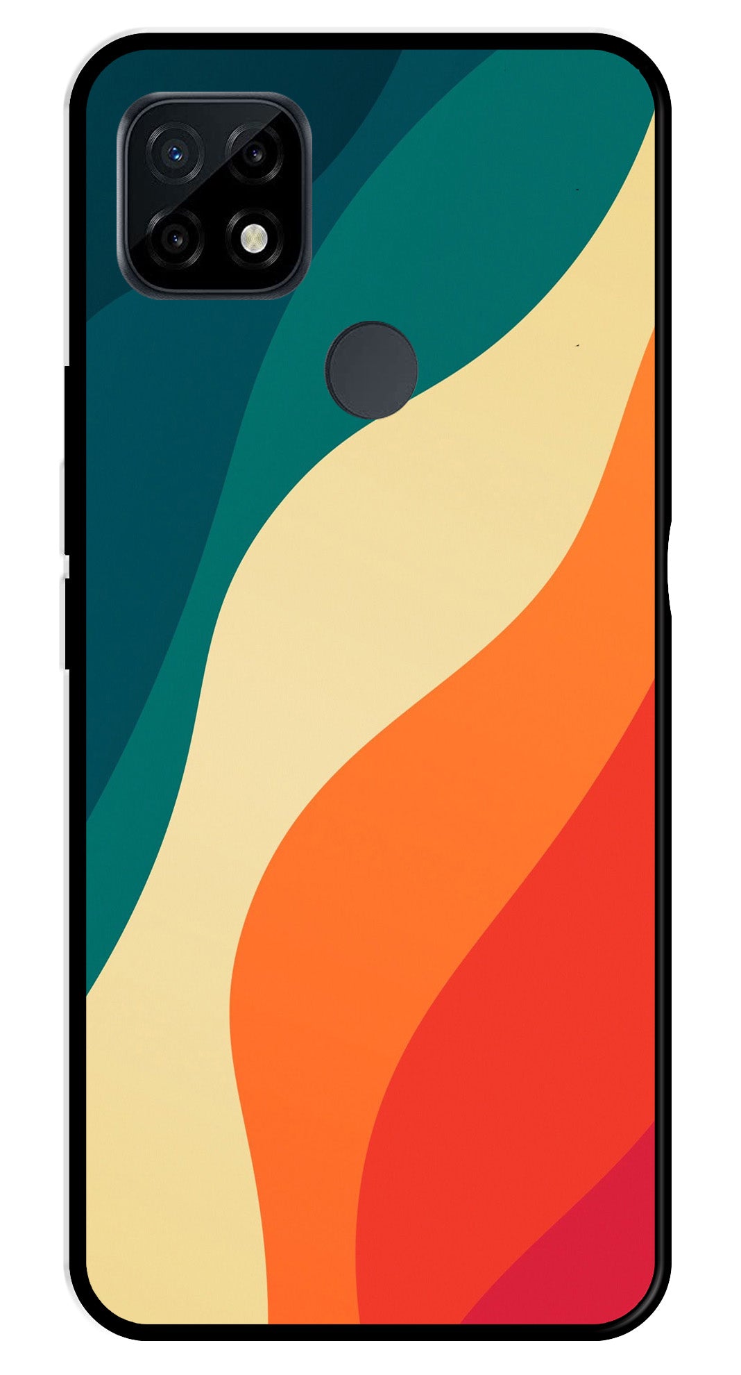 Muted Rainbow Metal Mobile Case for Realme C21   (Design No -39)