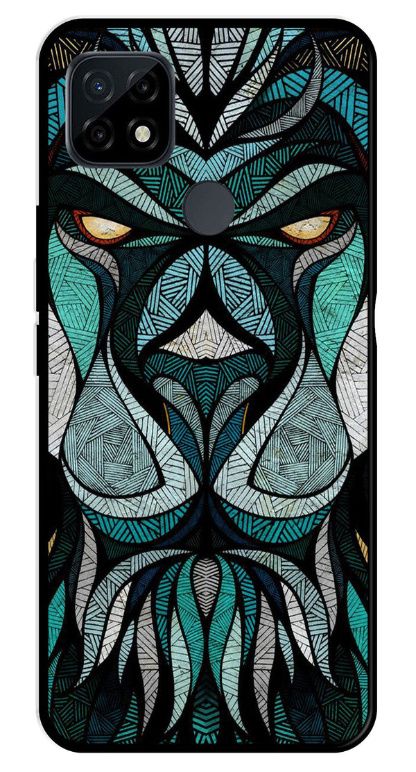 Lion Pattern Metal Mobile Case for Realme C21   (Design No -40)