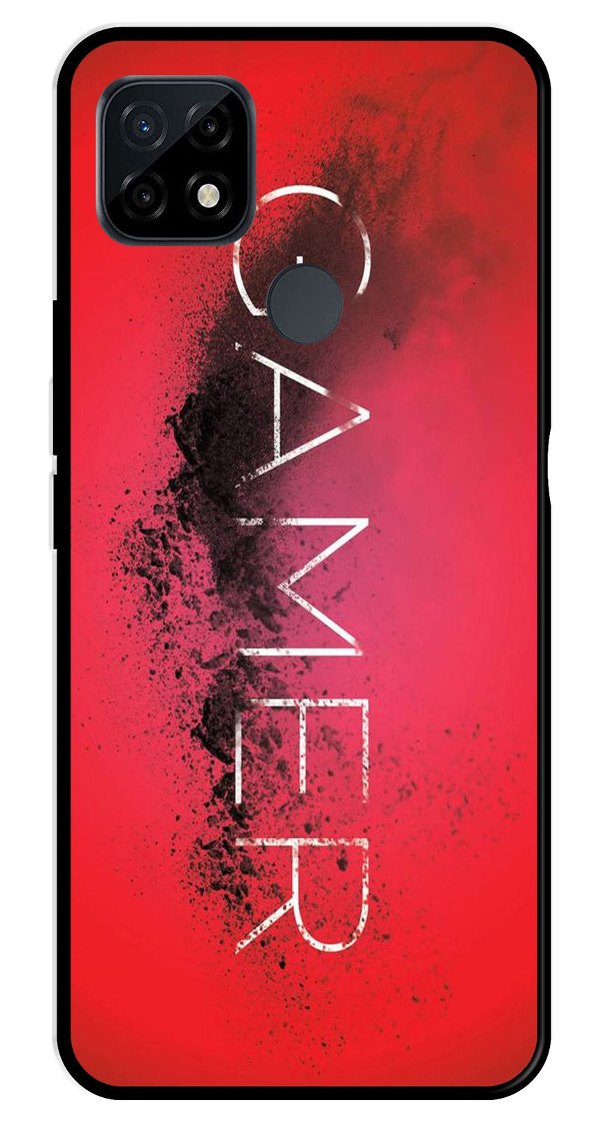 Gamer Pattern Metal Mobile Case for Realme C21   (Design No -41)