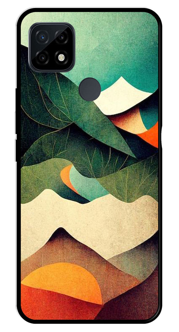 MultiColor Pattern Metal Mobile Case for Realme C21   (Design No -43)