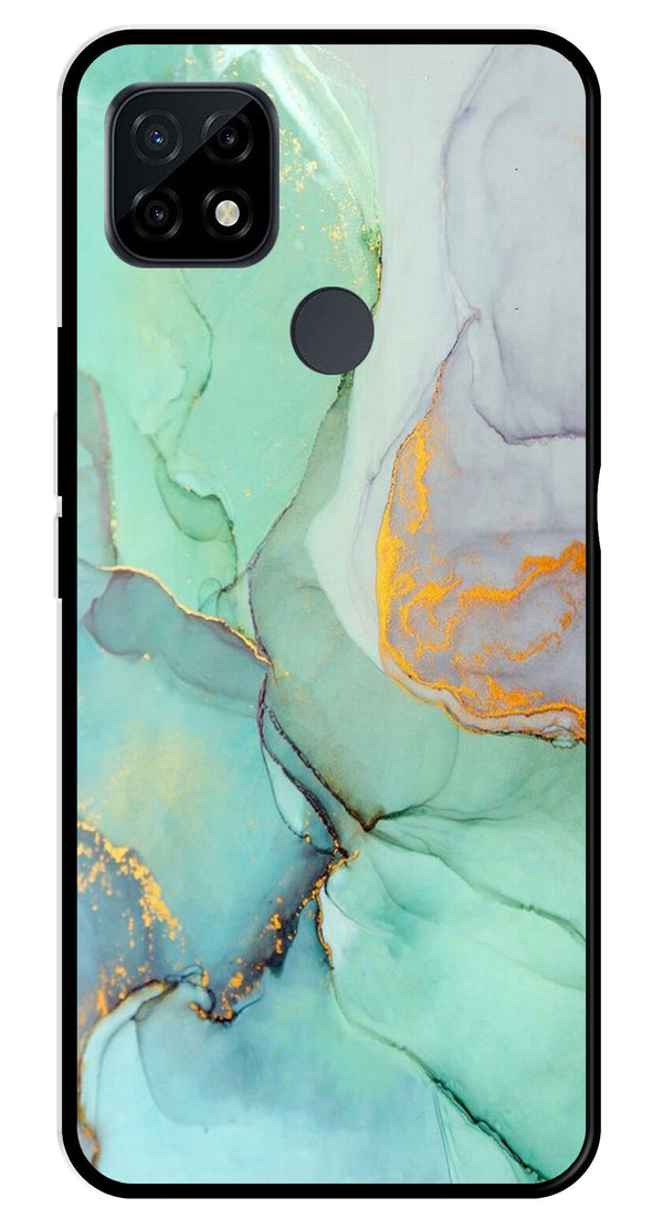 Marble Design Metal Mobile Case for Realme C21   (Design No -46)