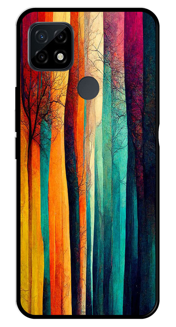 Modern Art Colorful Metal Mobile Case for Realme C21   (Design No -47)