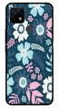 Flower Leaves Design Metal Mobile Case for Realme C21   (Design No -50)
