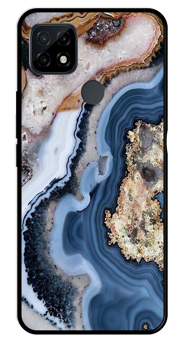 Marble Design Metal Mobile Case for Realme C21   (Design No -53)