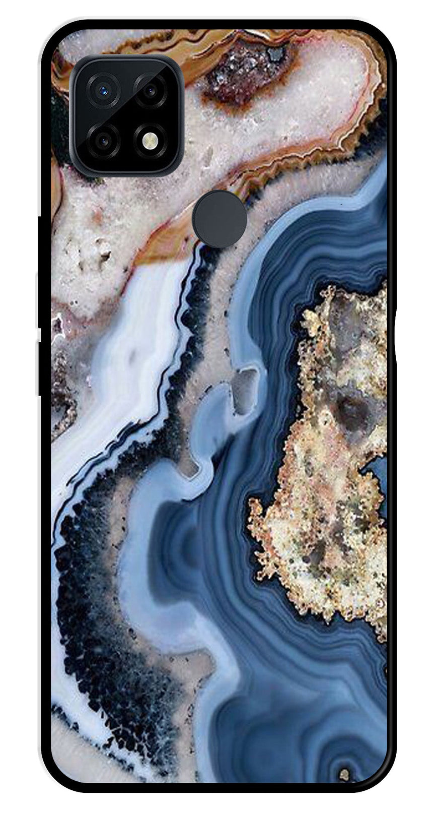 Marble Design Metal Mobile Case for Realme C21   (Design No -53)