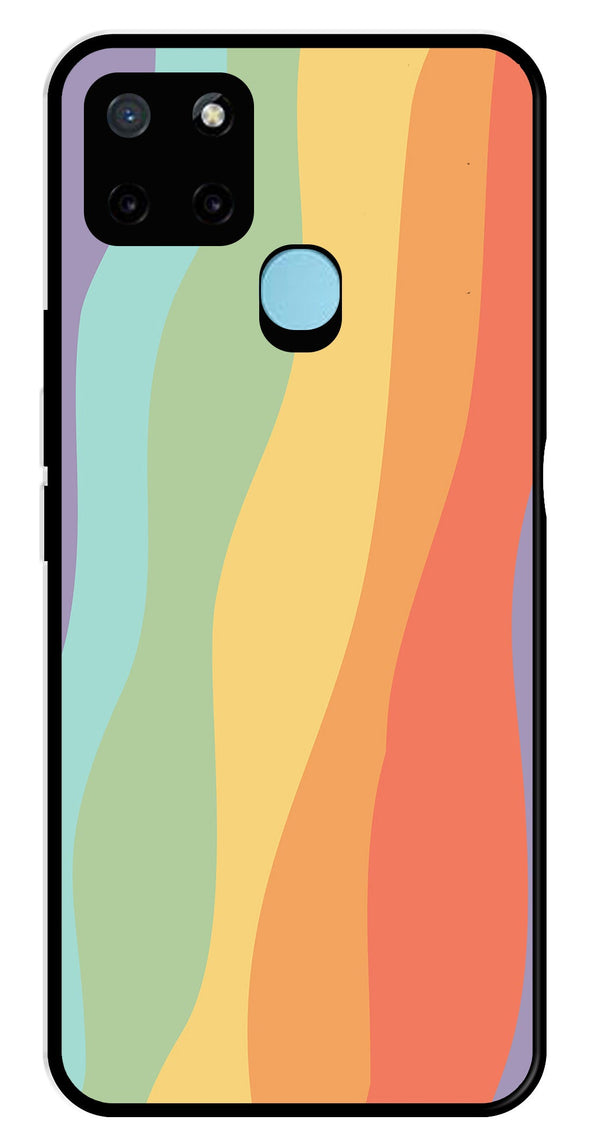 Muted Rainbow Metal Mobile Case for Realme C25Y   (Design No -02)