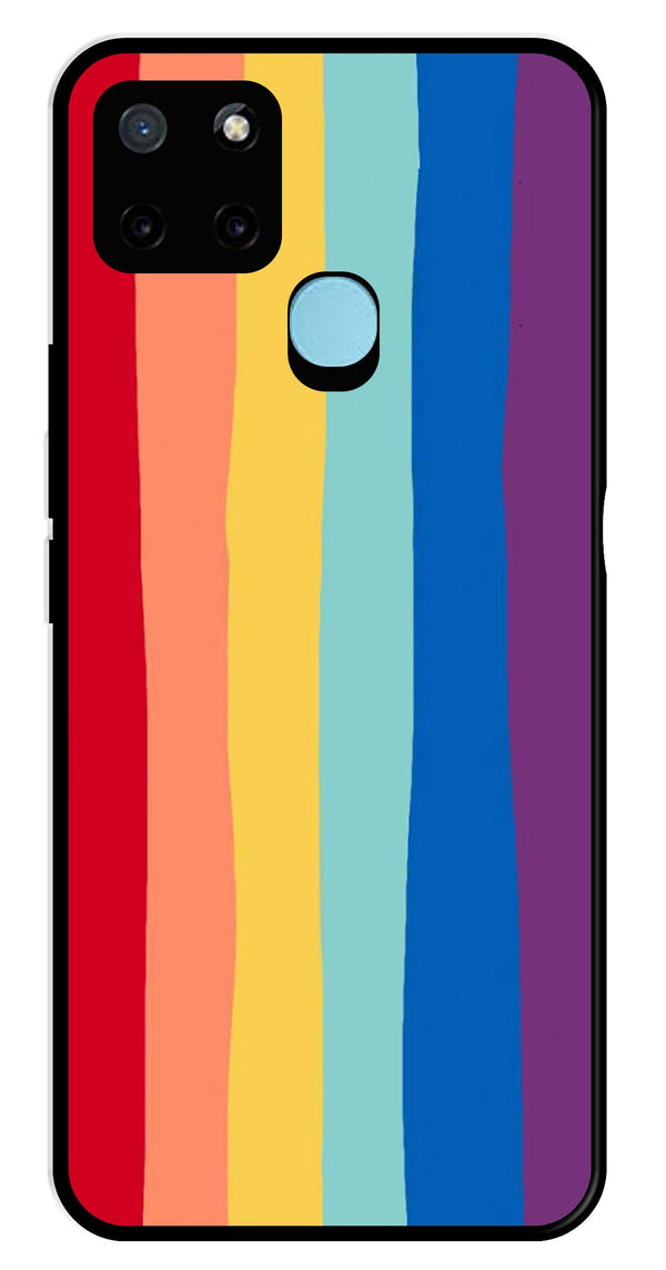 Rainbow MultiColor Metal Mobile Case for Realme C25Y   (Design No -03)
