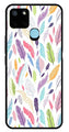 Colorful Feathers Metal Mobile Case for Realme C25Y   (Design No -06)