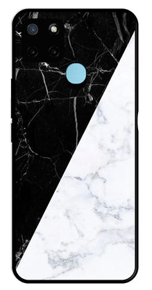 Black White Marble Design Metal Mobile Case for Realme C25Y