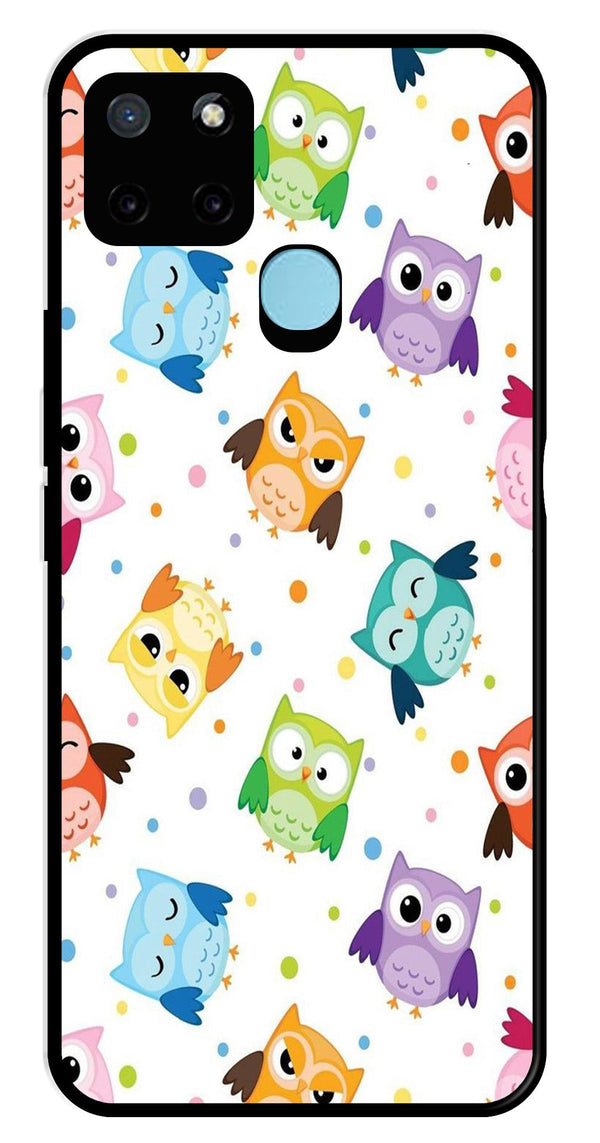 Owls Pattern Metal Mobile Case for Realme C25Y   (Design No -20)