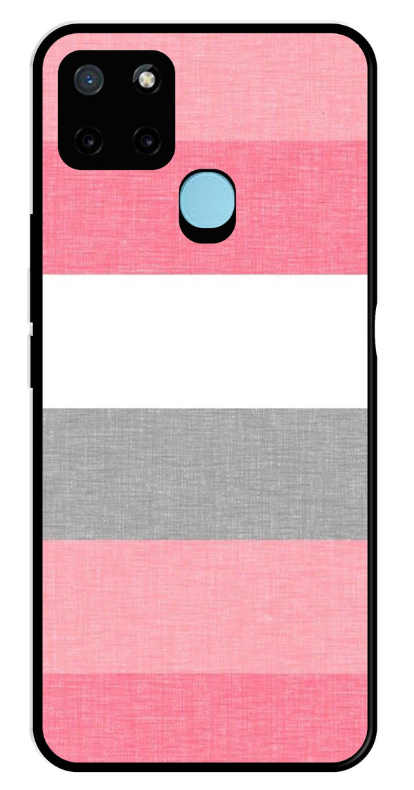Pink Pattern Metal Mobile Case for Realme C25Y   (Design No -23)