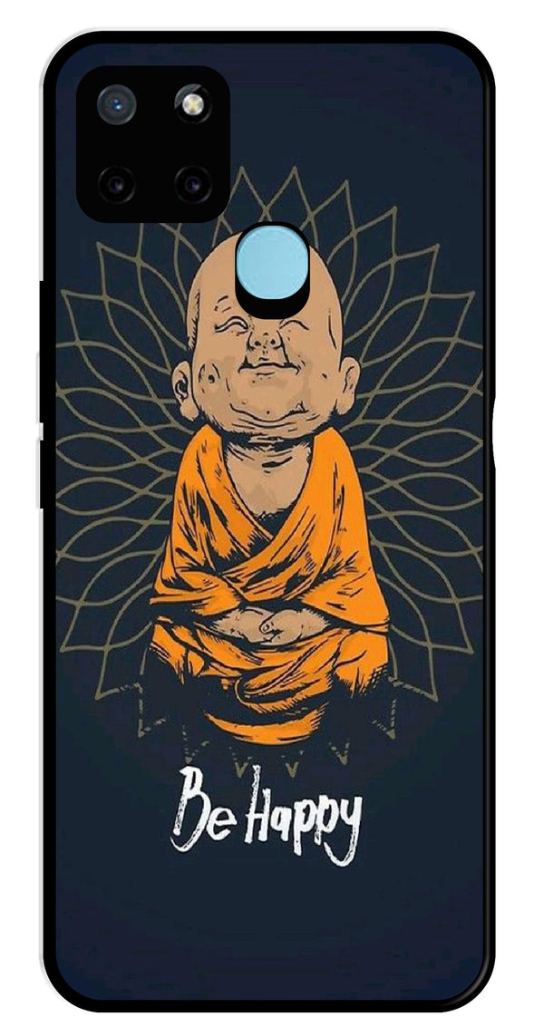 Be Happy Metal Mobile Case for Realme C21Y   (Design No -27)