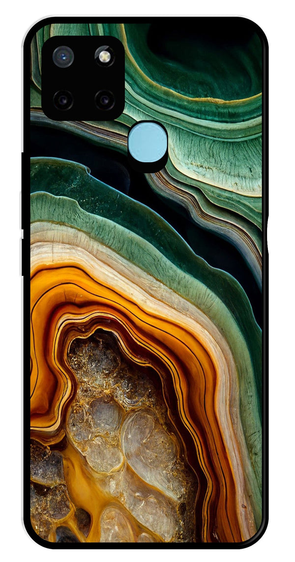 Marble Design Metal Mobile Case for Realme C21Y   (Design No -28)