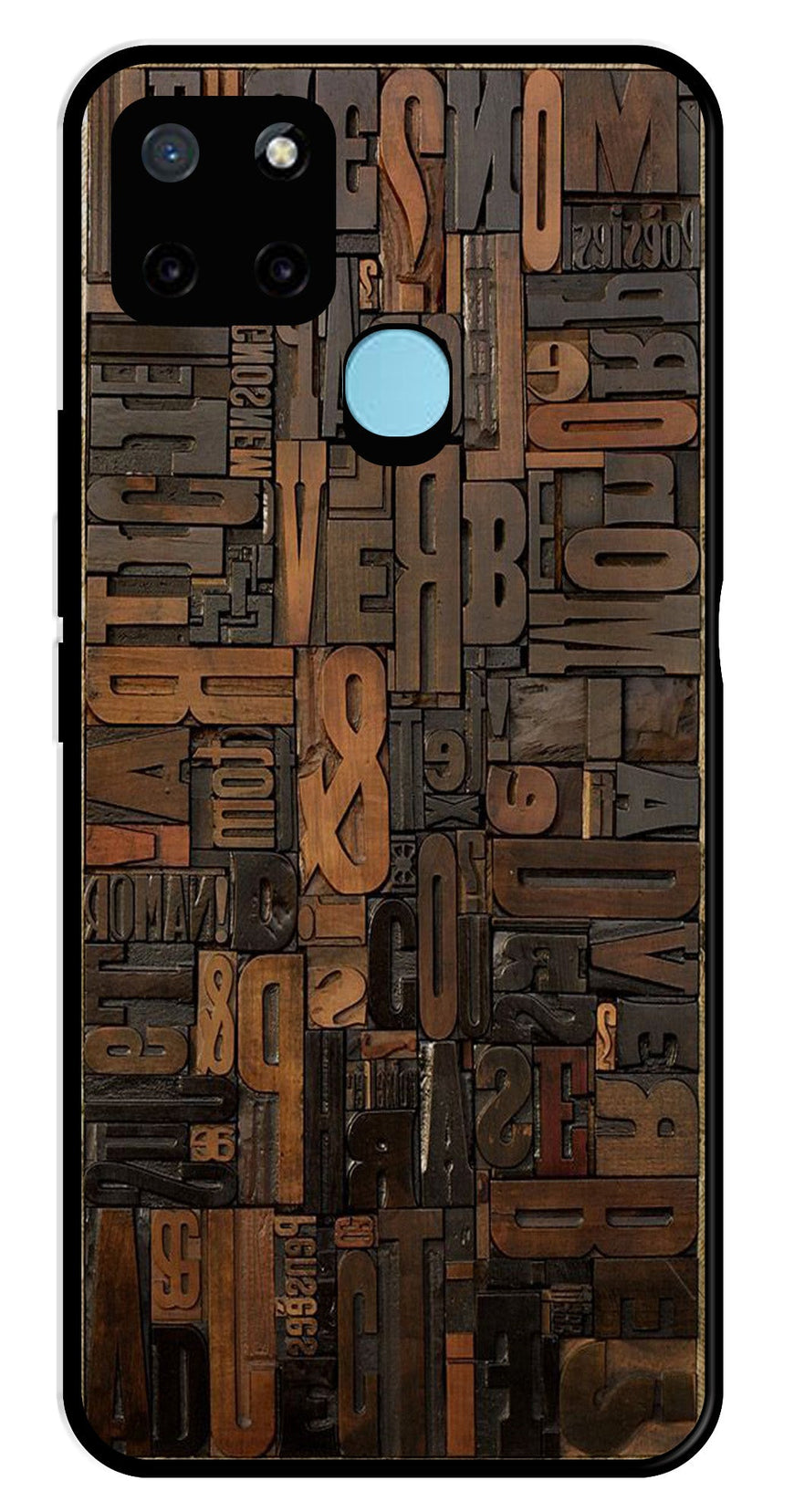 Alphabets Metal Mobile Case for Realme C25Y   (Design No -32)