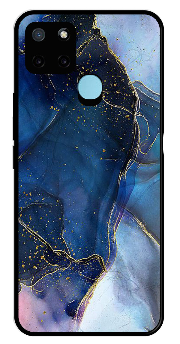 Blue Marble Metal Mobile Case for Realme C25Y   (Design No -34)