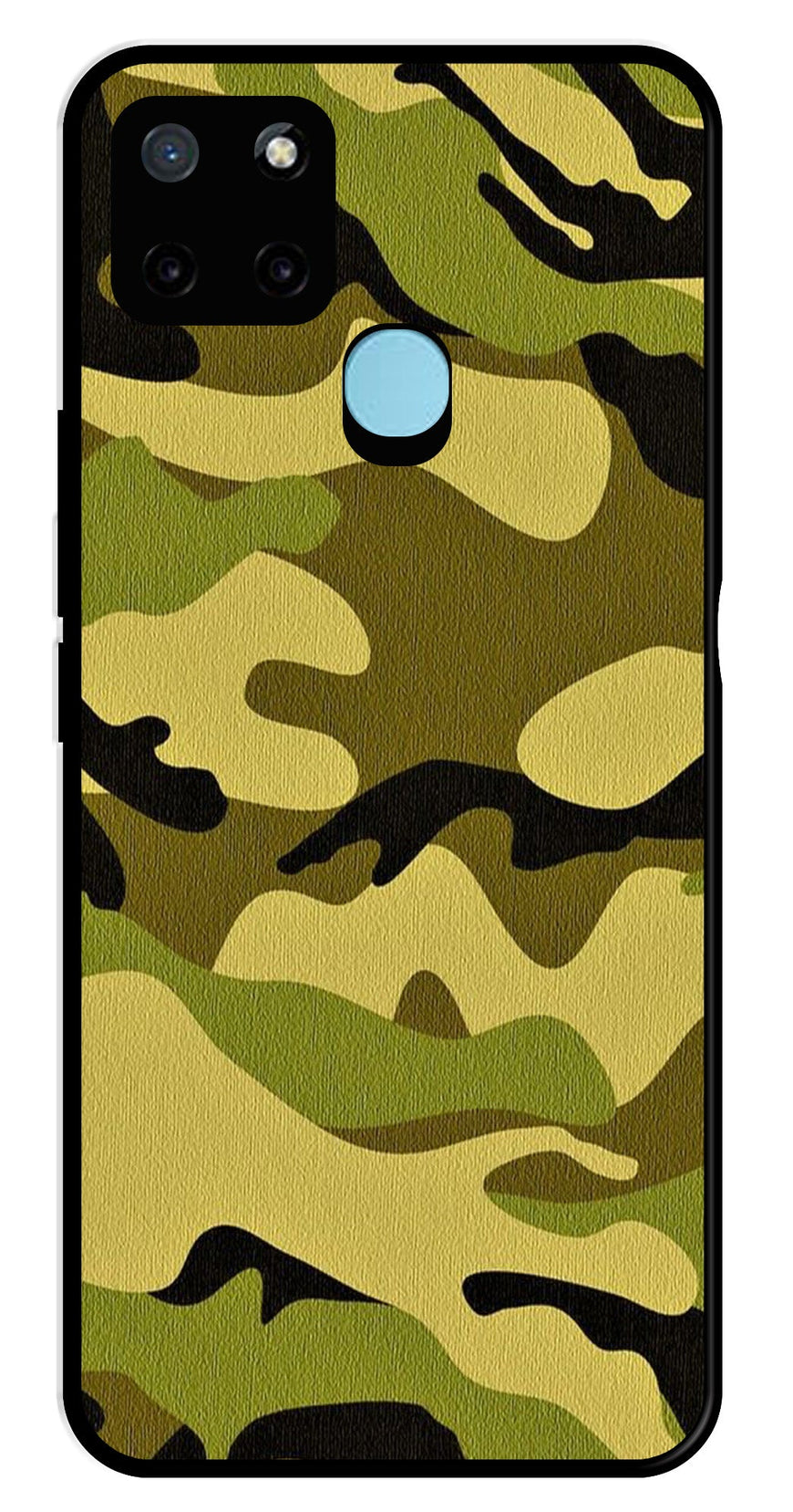 Army Pattern Metal Mobile Case for Realme C25Y   (Design No -35)