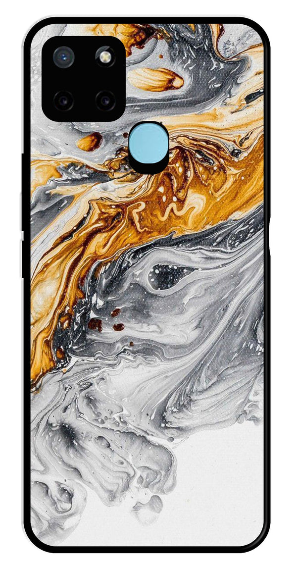 Marble Pattern Metal Mobile Case for Realme C25Y   (Design No -36)