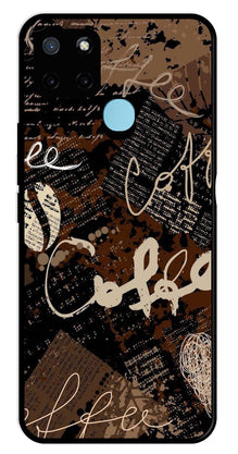 Coffee Pattern Metal Mobile Case for Realme C21Y