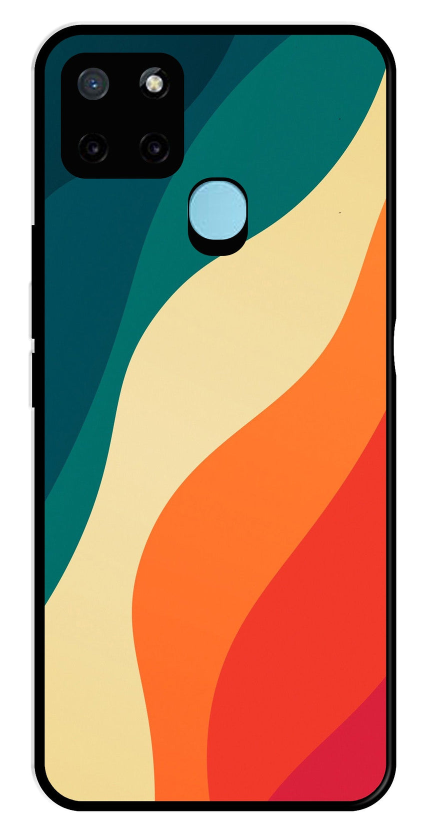 Muted Rainbow Metal Mobile Case for Realme C25Y   (Design No -39)