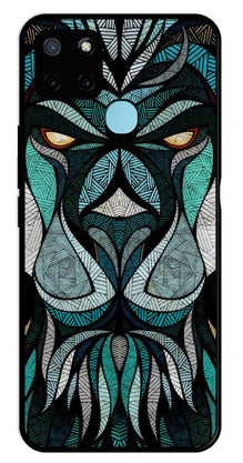 Lion Pattern Metal Mobile Case for Realme C25Y