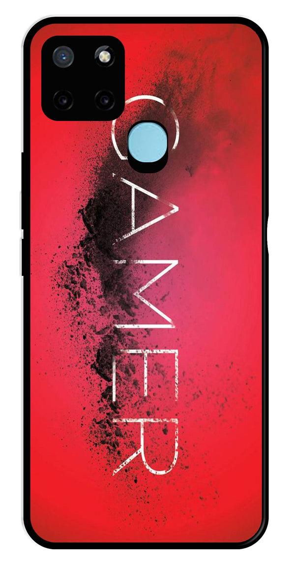Gamer Pattern Metal Mobile Case for Realme C25Y   (Design No -41)