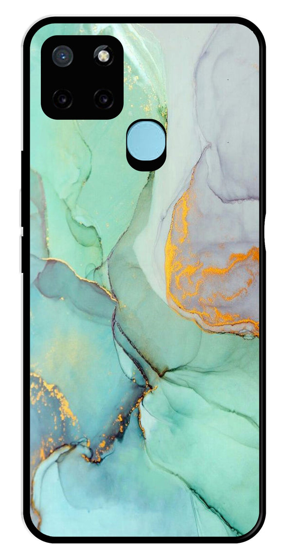 Marble Design Metal Mobile Case for Realme C25Y   (Design No -46)