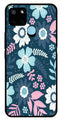 Flower Leaves Design Metal Mobile Case for Realme C21Y   (Design No -50)