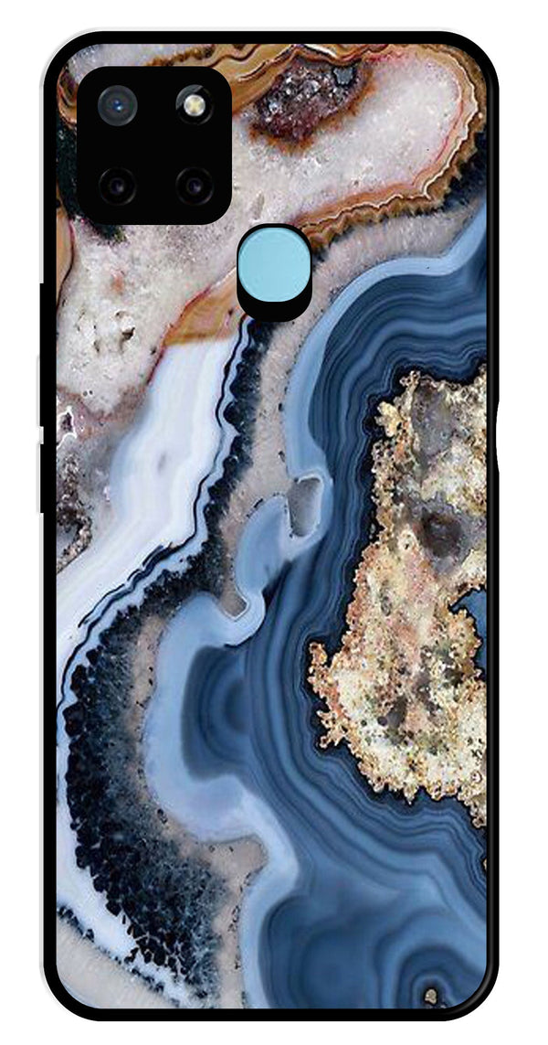 Marble Design Metal Mobile Case for Realme C25Y   (Design No -53)