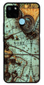 Map Design Metal Mobile Case for Realme C25Y   (Design No -54)