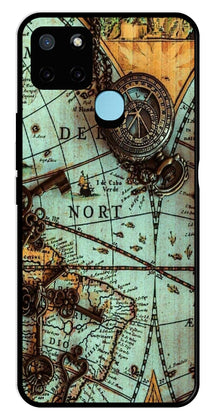 Map Design Metal Mobile Case for Realme C21Y