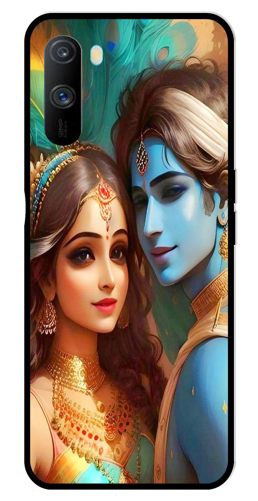 Lord Radha Krishna Metal Mobile Case for Realme C3   (Design No -01)