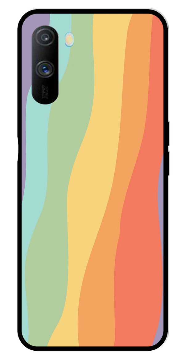 Muted Rainbow Metal Mobile Case for Realme C3   (Design No -02)