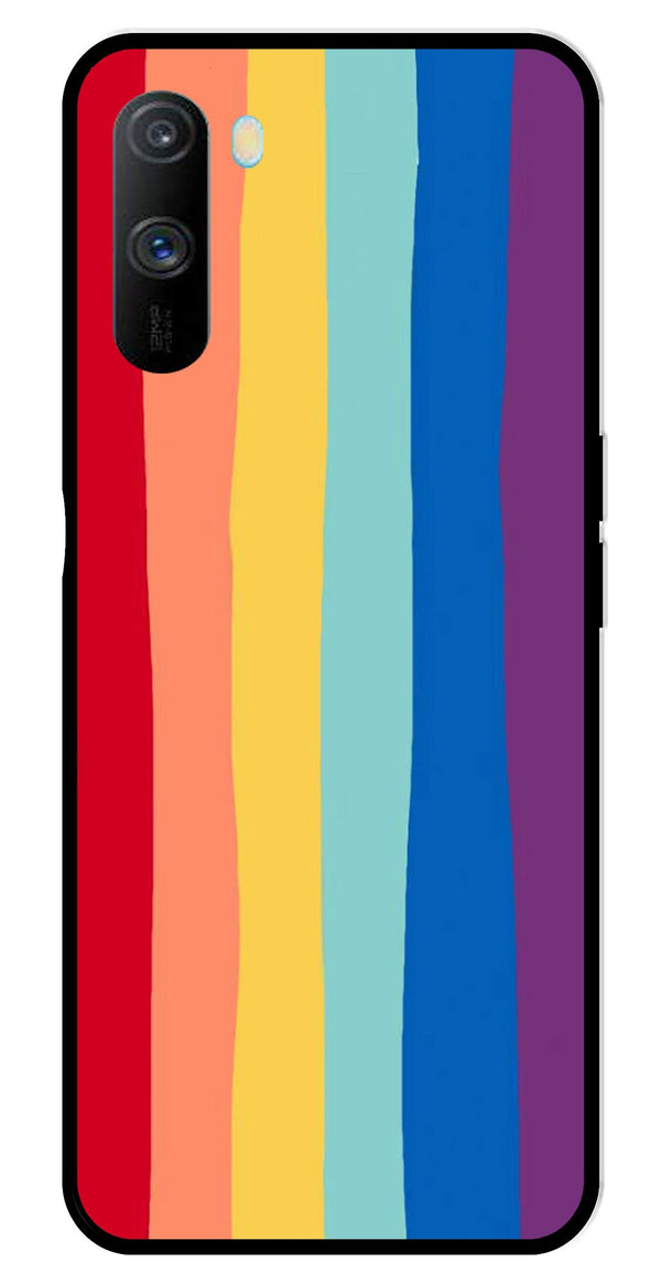 Rainbow MultiColor Metal Mobile Case for Realme C3   (Design No -03)