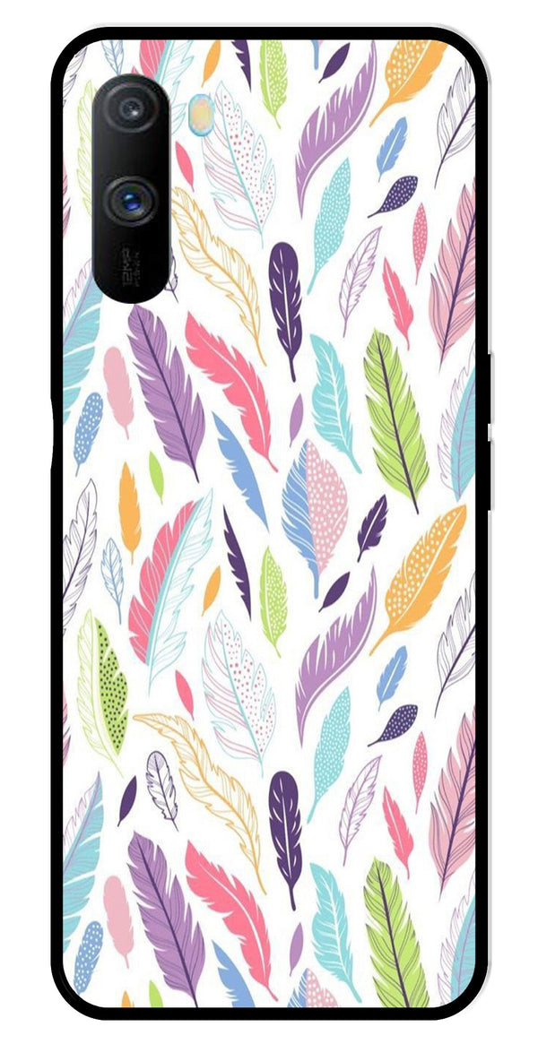 Colorful Feathers Metal Mobile Case for Realme C3   (Design No -06)