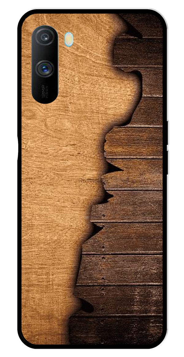 Wooden Design Metal Mobile Case for Realme C3   (Design No -13)