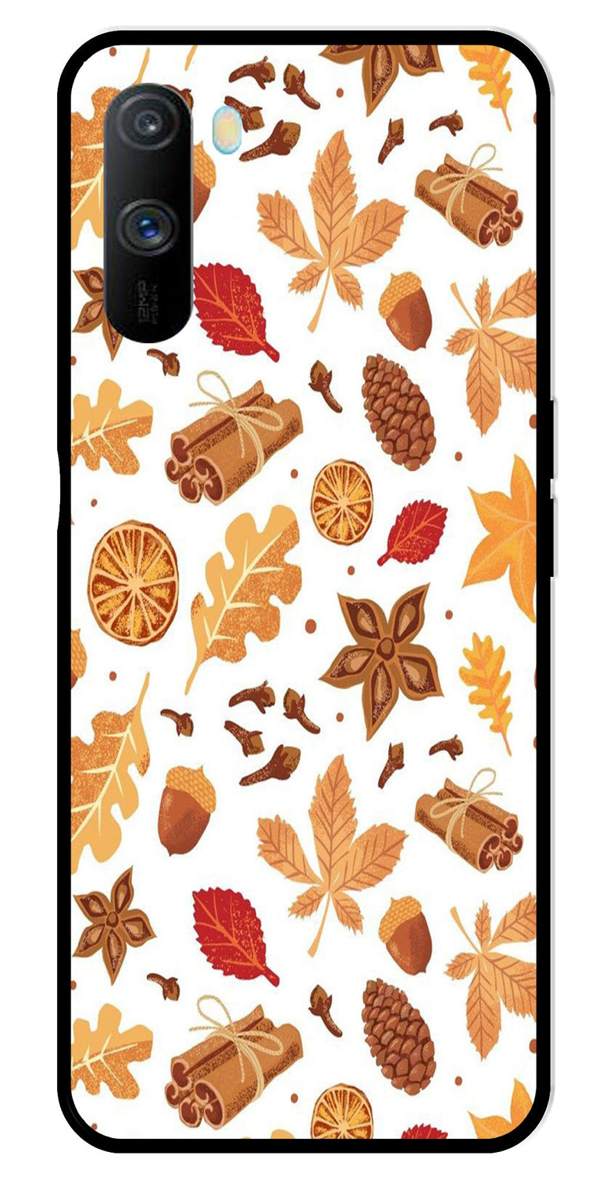 Autumn Leaf Metal Mobile Case for Realme C3   (Design No -19)