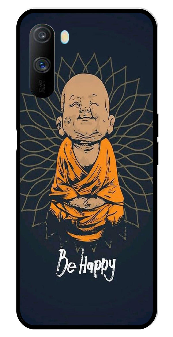 Be Happy Metal Mobile Case for Realme C3   (Design No -27)