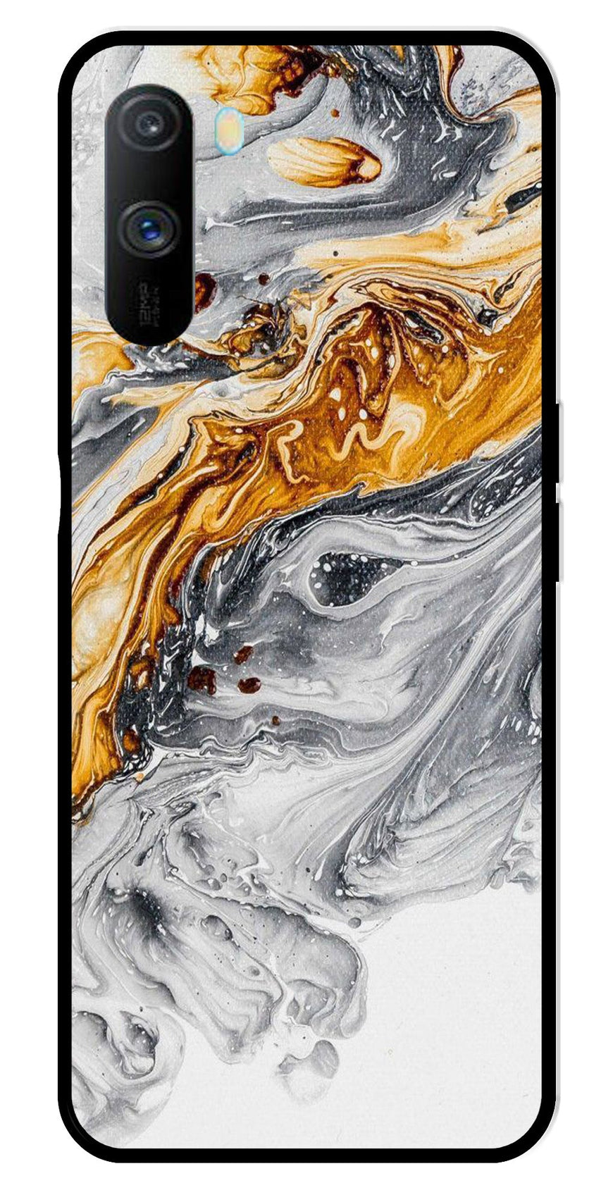 Marble Pattern Metal Mobile Case for Realme C3   (Design No -36)