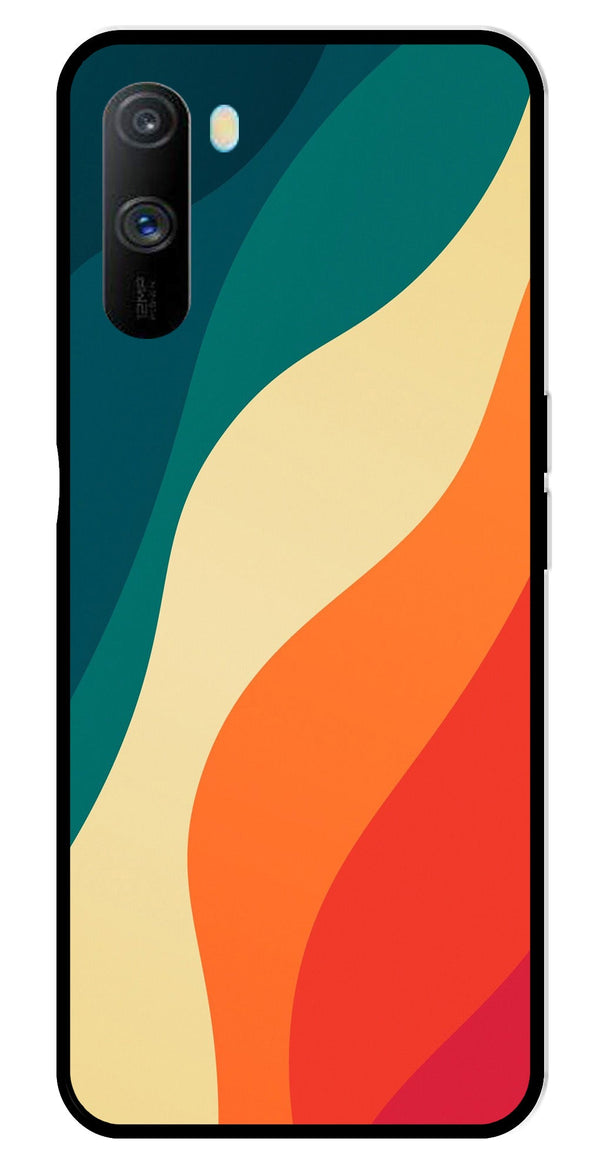 Muted Rainbow Metal Mobile Case for Realme C3   (Design No -39)