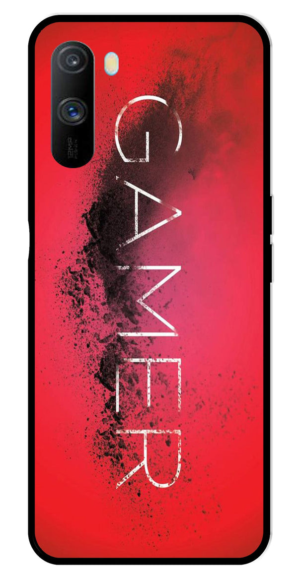 Gamer Pattern Metal Mobile Case for Realme C3   (Design No -41)