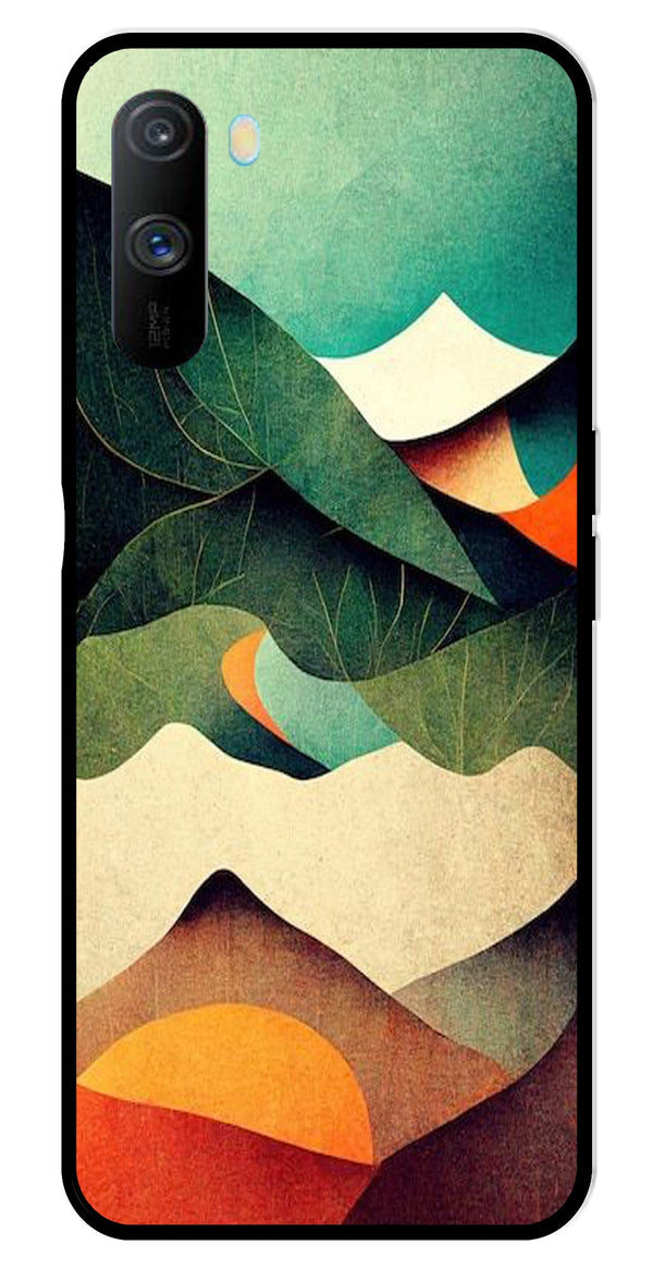 MultiColor Pattern Metal Mobile Case for Realme C3   (Design No -43)