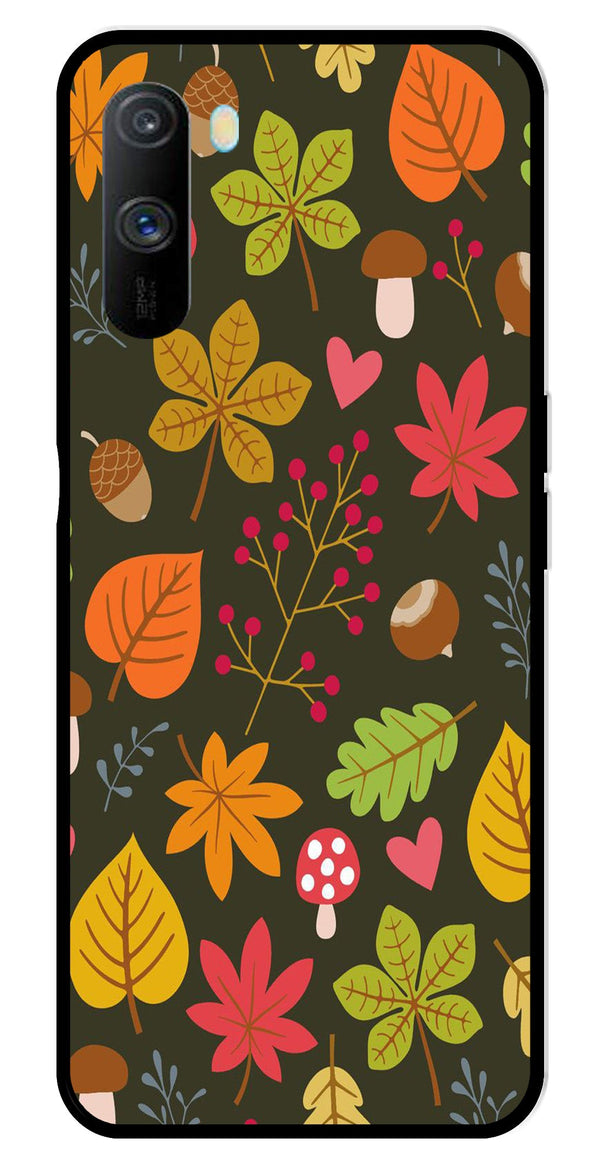 Leaves Design Metal Mobile Case for Realme C3   (Design No -51)