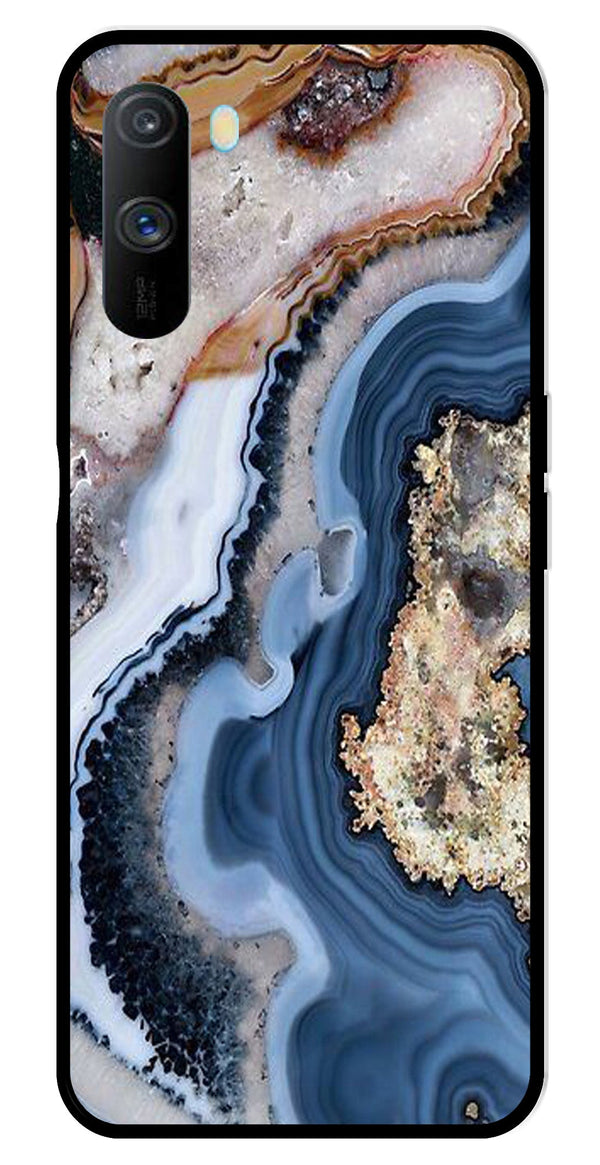 Marble Design Metal Mobile Case for Realme C3   (Design No -53)