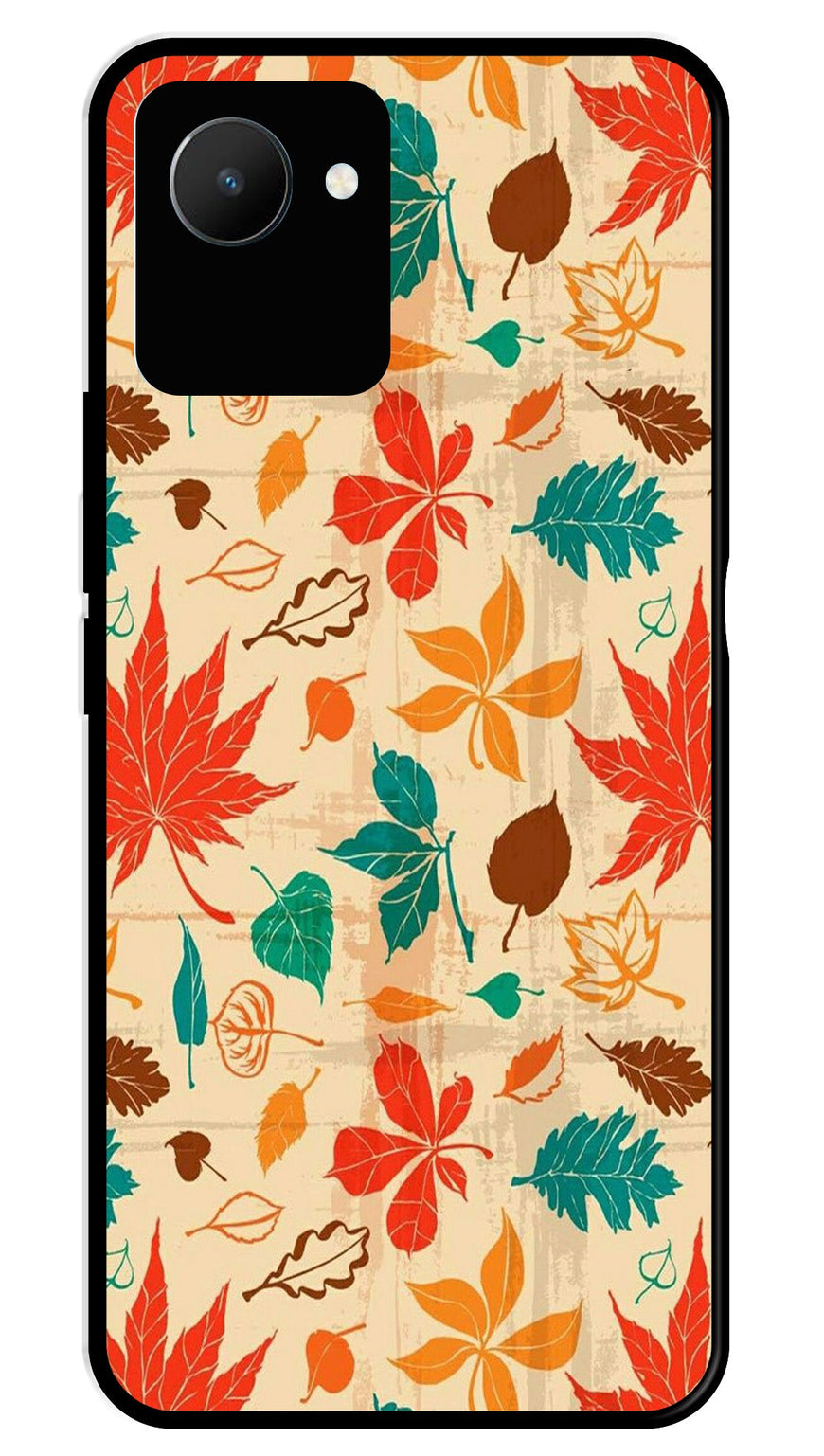 Leafs Design Metal Mobile Case for Realme C30   (Design No -14)