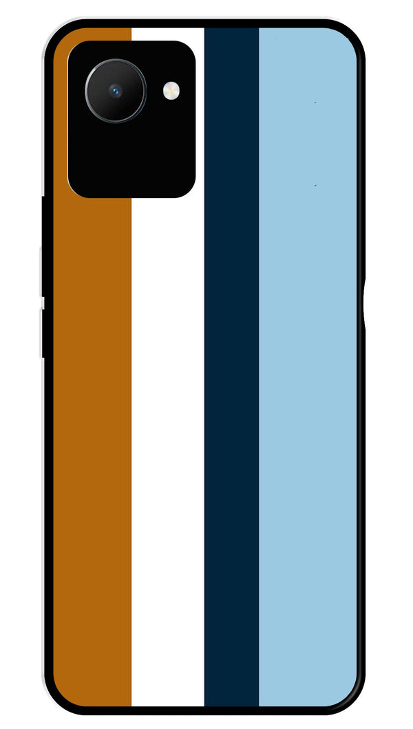 MultiColor Pattern Metal Mobile Case for Realme C30   (Design No -17)