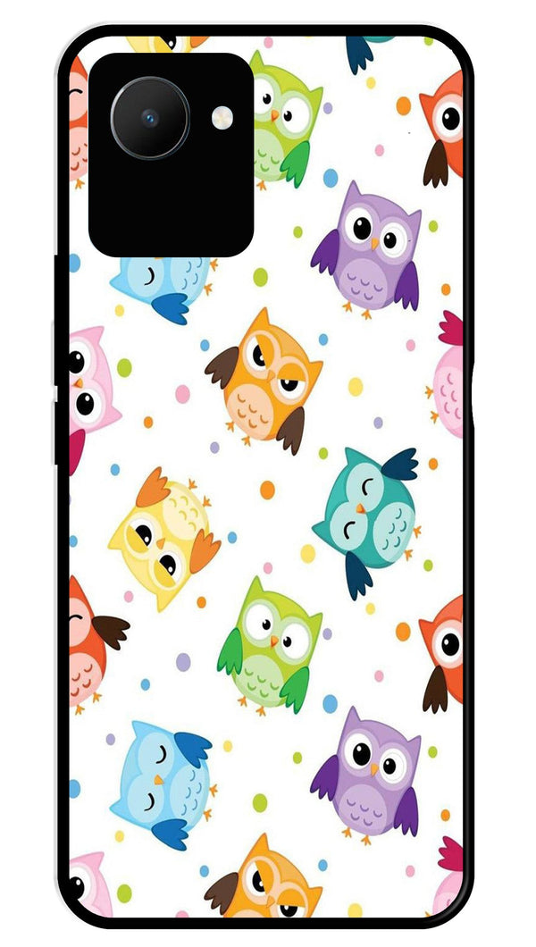 Owls Pattern Metal Mobile Case for Realme C30   (Design No -20)