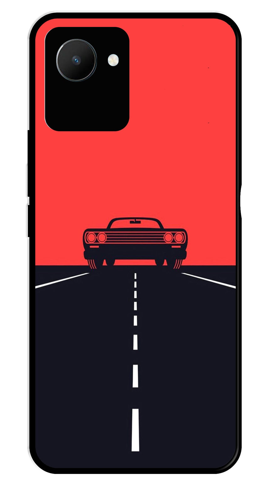 Car Lover Metal Mobile Case for Realme C30   (Design No -21)
