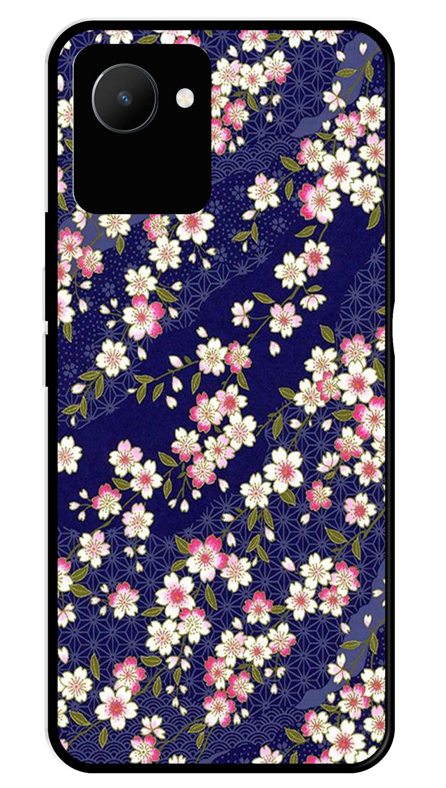 Flower Design Metal Mobile Case for Realme C30   (Design No -25)