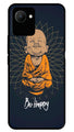 Be Happy Metal Mobile Case for Realme C30   (Design No -27)