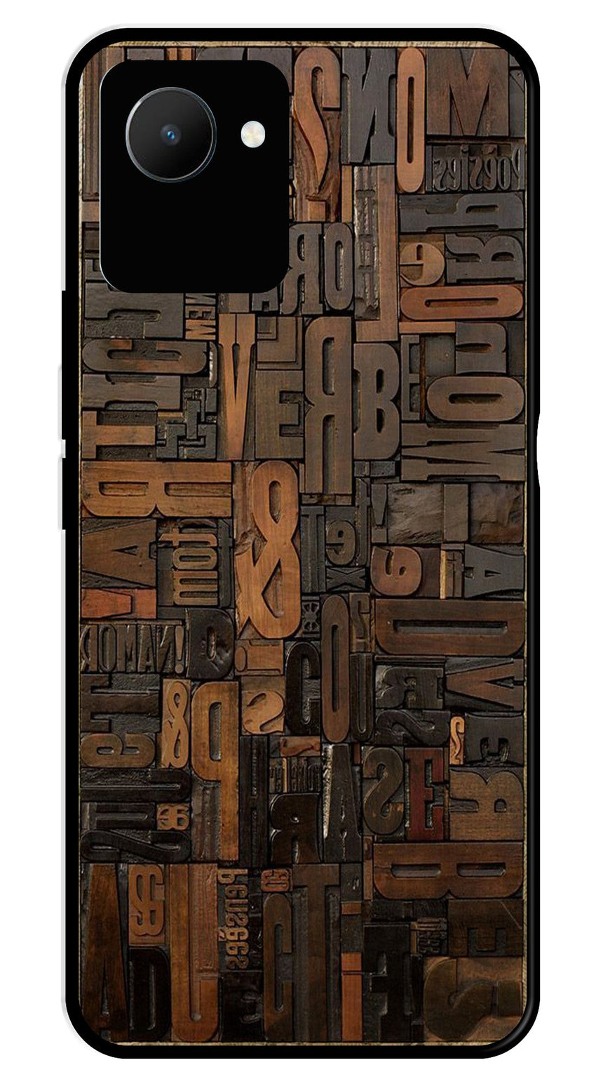 Alphabets Metal Mobile Case for Realme C30   (Design No -32)